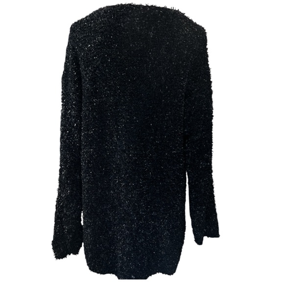 XES NY EC black v neck fuzzy sweater. Size 1X - Picture 5 of 5